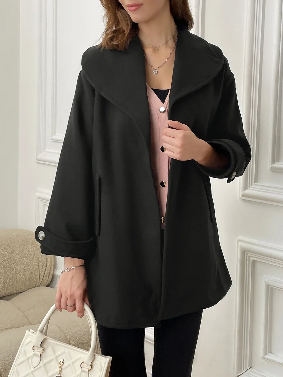 Synthie | Manteau Long à Col Châle